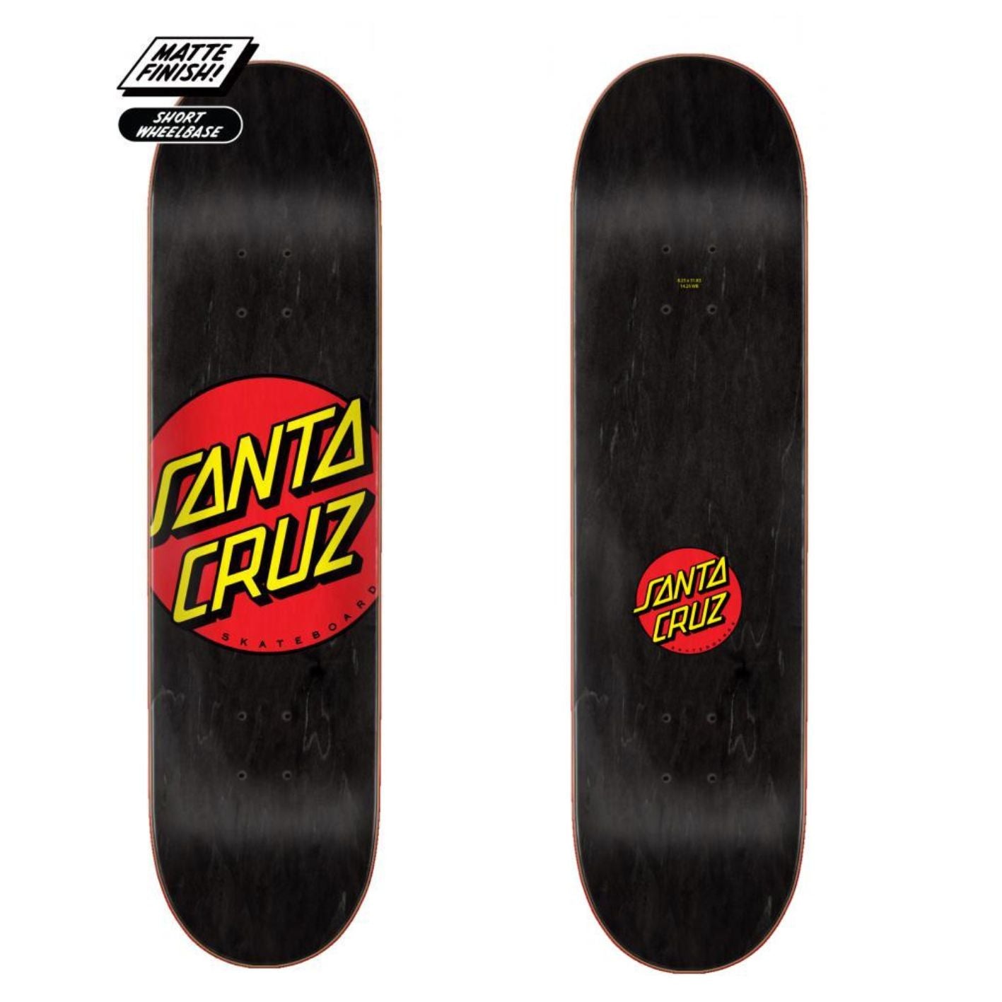 SANTA CRUZ LOGO DECK CLASSIC DOT BLACK 8.25