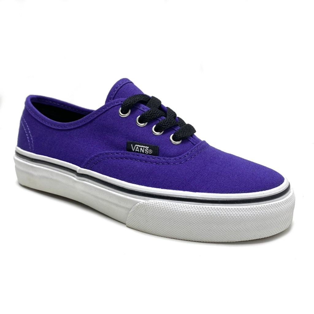 VANS KIDS AUTHENTIC DARK PURPLE TRUE WHITE UNISEX TRAINERS