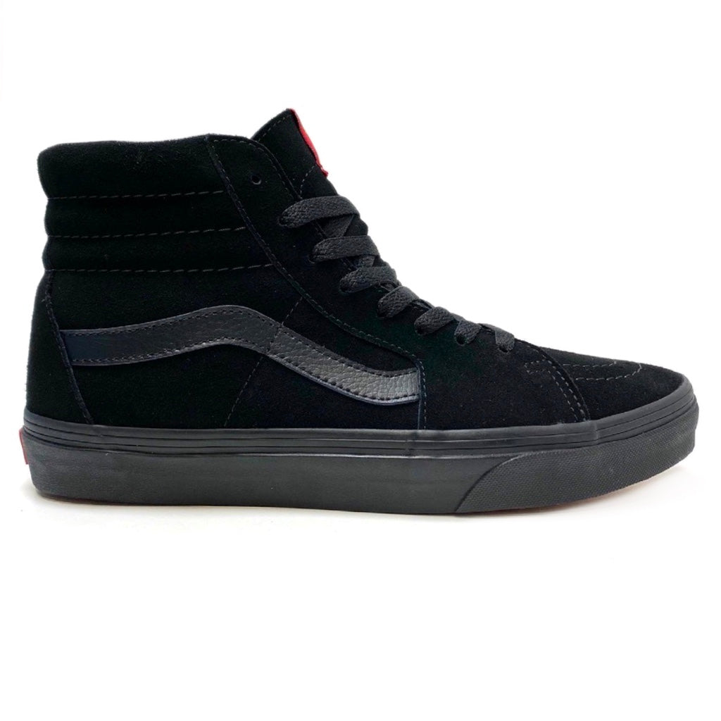 VANS SK8-HI BLACK BLACK SUEDE UNISEX TRAINERS