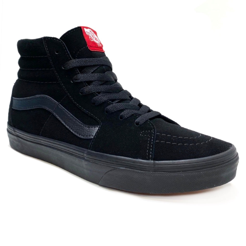 VANS SK8-HI BLACK BLACK SUEDE UNISEX TRAINERS