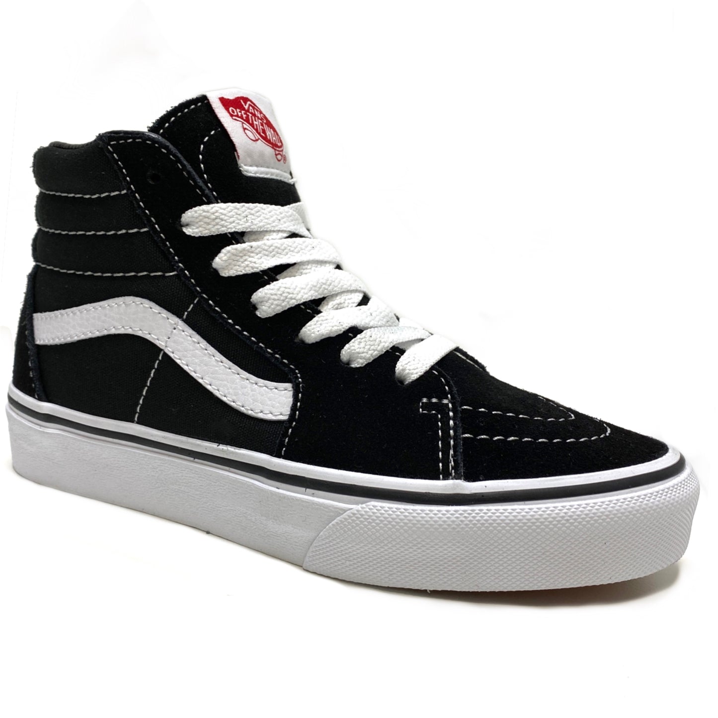 VANS SK8-HI BLACK & WHITE KIDS TRAINERS