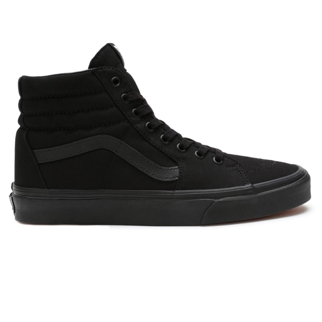VANS SK8 HI BLACK BLACK BLACK CANVAS UNISEX TRAINERS