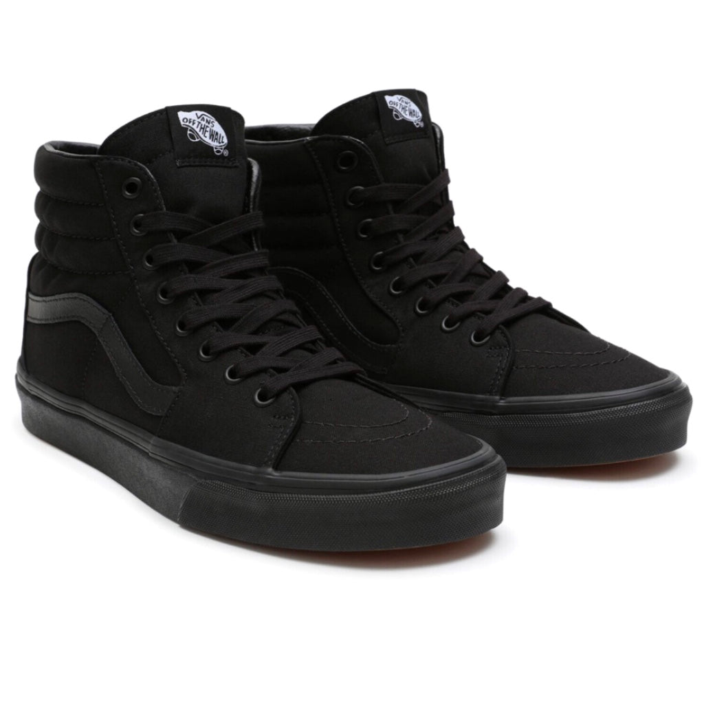 VANS SK8 HI BLACK BLACK BLACK CANVAS UNISEX TRAINERS