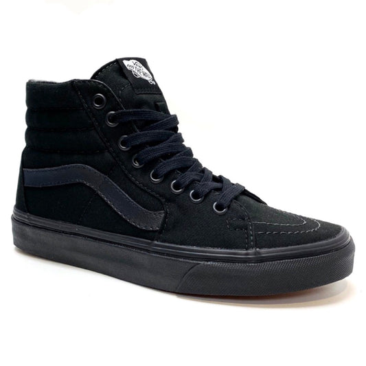 VANS SK8 HI BLACK BLACK BLACK CANVAS UNISEX TRAINERS