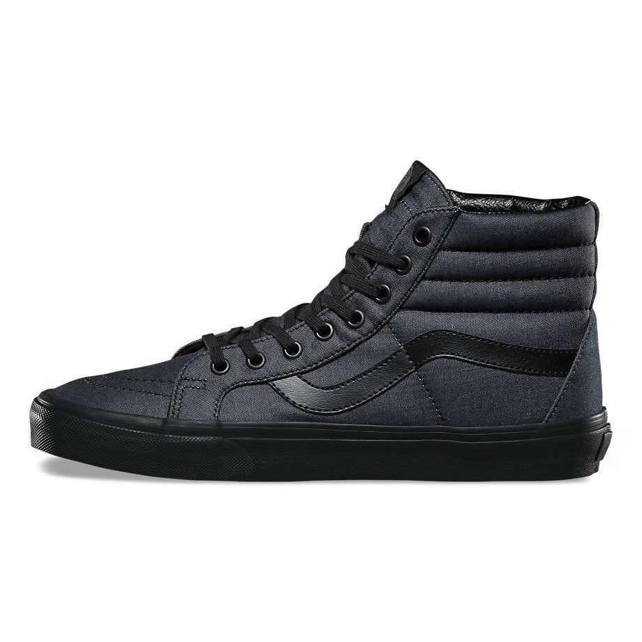 VANS SK8 HI REISSUE MONO CHAMBRAY BLACK UNISEX TRAINERS