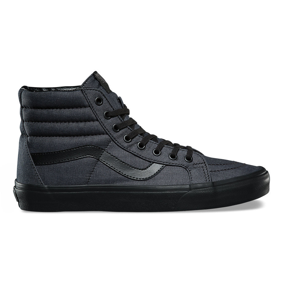 VANS SK8 HI REISSUE MONO CHAMBRAY BLACK UNISEX TRAINERS