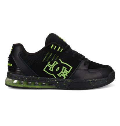 black and lime green trainers
