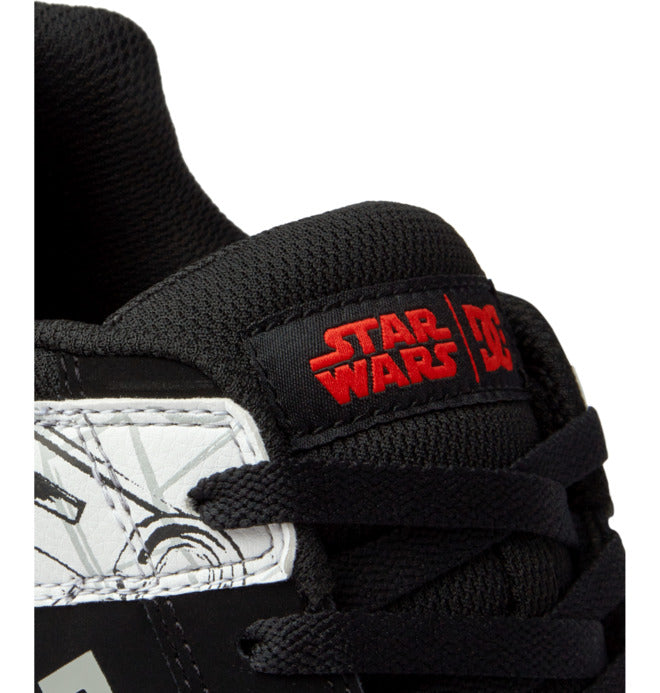 STAR WARS™ MANDALORIAN X DC SHOES PURE BLACK WHITE & GREY TRAINERS