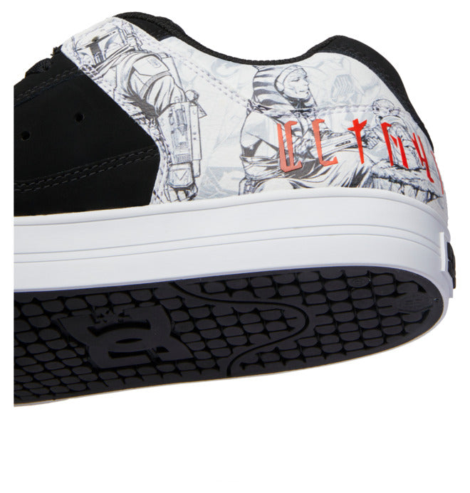 STAR WARS™ MANDALORIAN X DC SHOES PURE BLACK WHITE & GREY TRAINERS