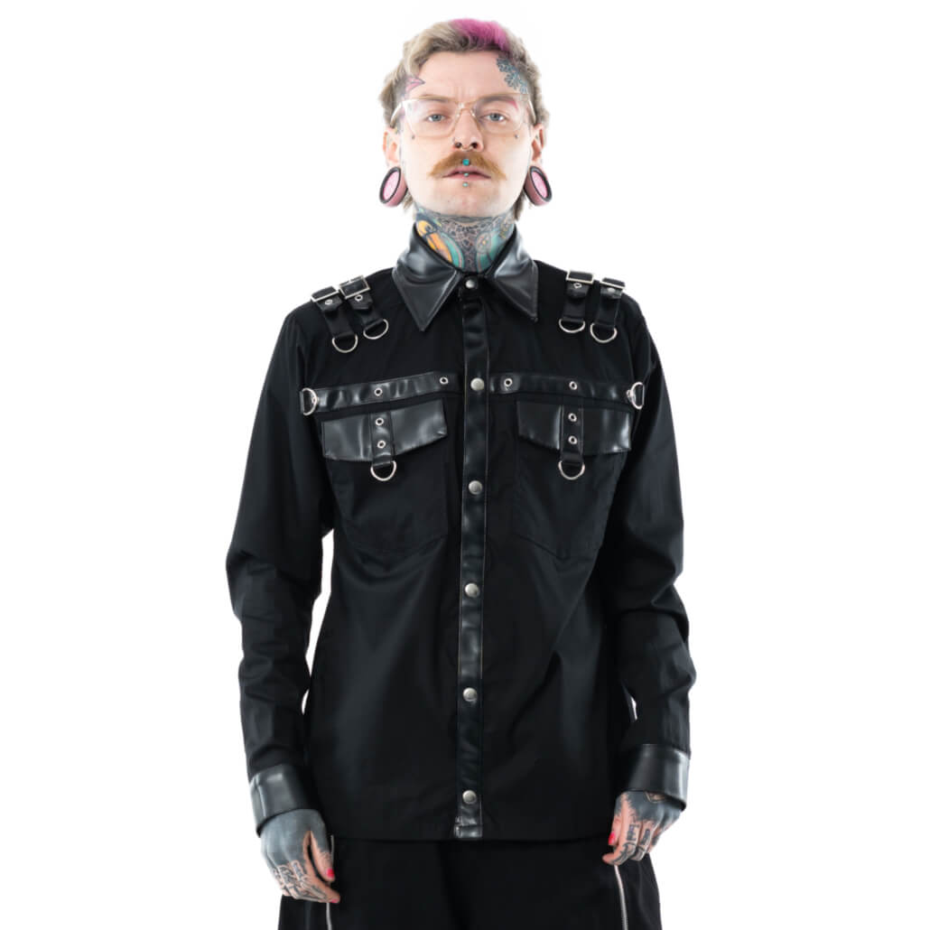 VIXXIN POIZEN INDUSTRIES AJANI SHIRT BLACK MENS