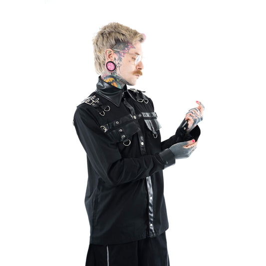 VIXXIN POIZEN INDUSTRIES AJANI SHIRT BLACK MENS