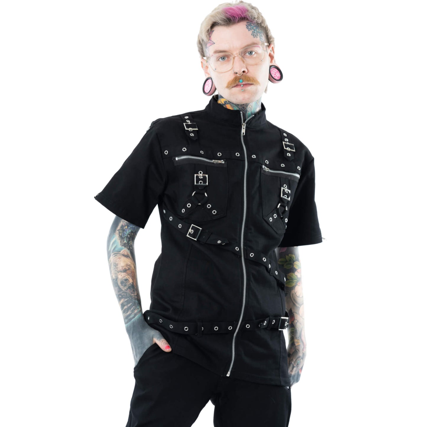 VIXXIN POIZEN INDUSTRIES BATES SHIRT BLACK MENS