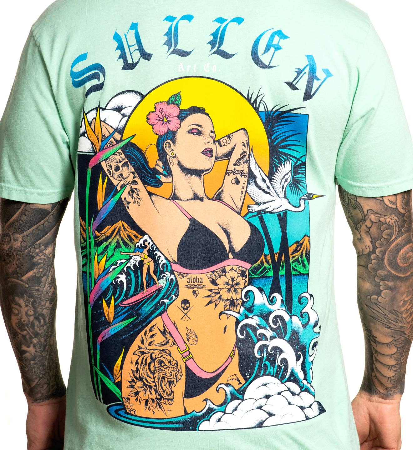 SULLEN CLOTHING ISLAND ESCAPE NEPTUNE GREEN PREMIUM T-SHIRT (XL)