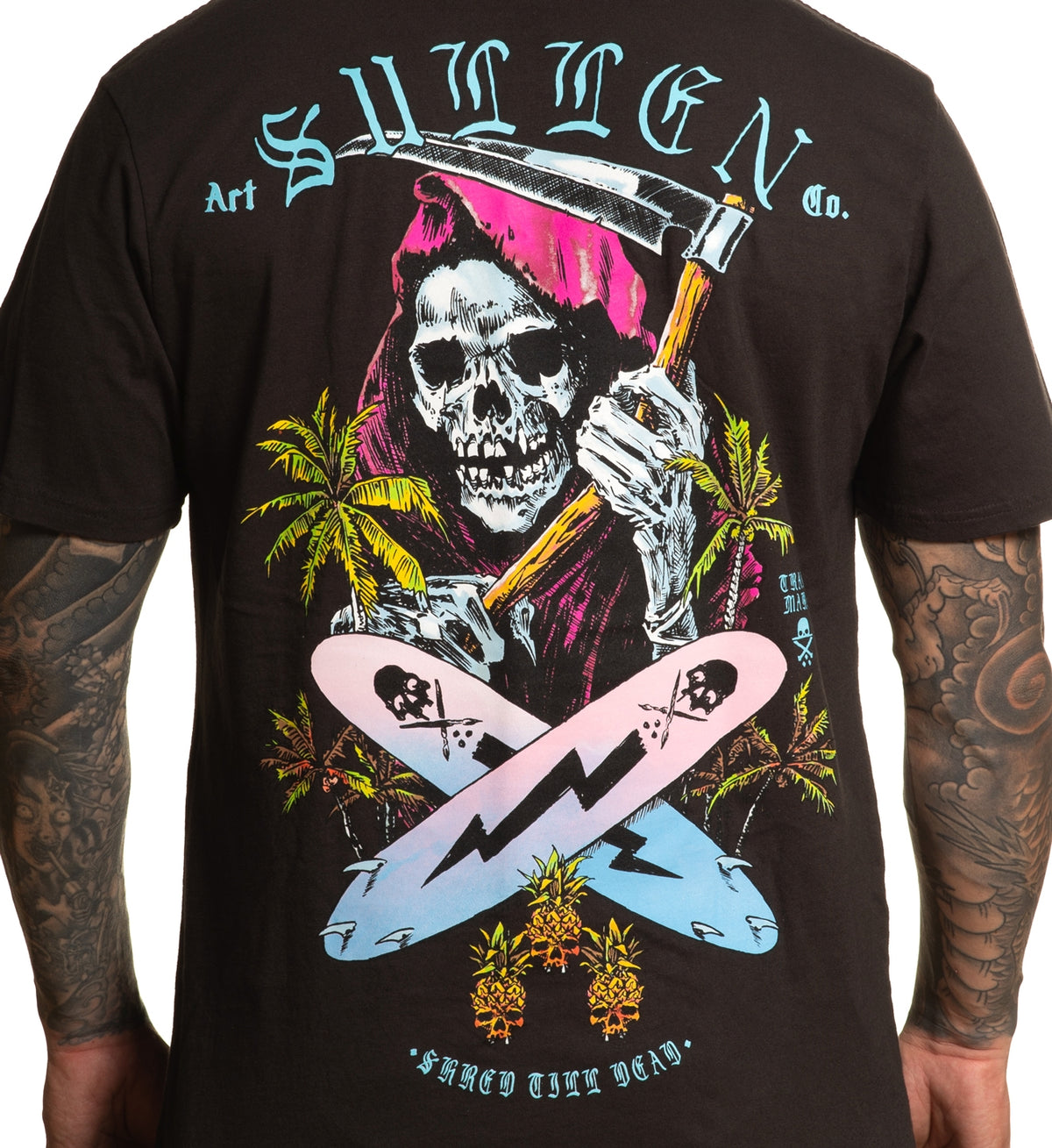 SULLEN CLOTHING SURF OR DIE VINTAGE BLACK PREMIUM T-SHIRT