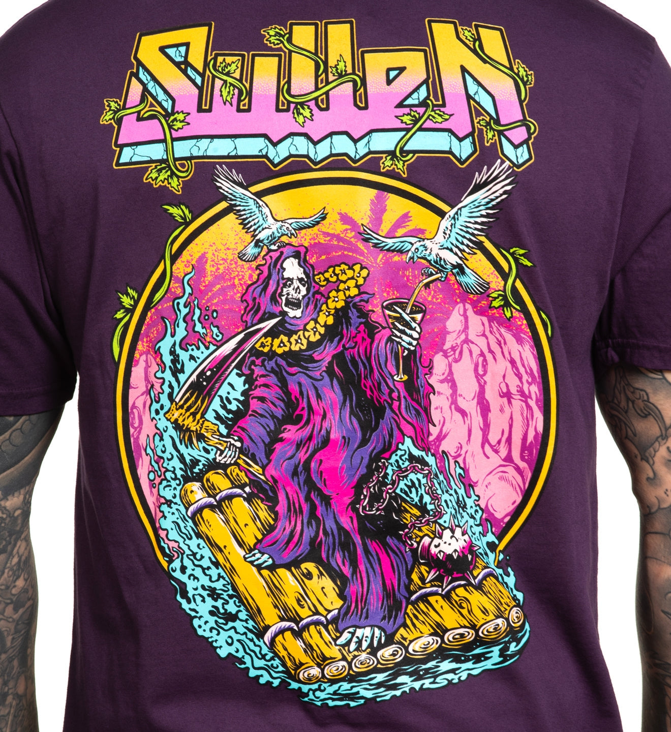 SULLEN CLOTHING REAPER RAFTING GOTHIC GRAPE PREMIUM T-SHIRT