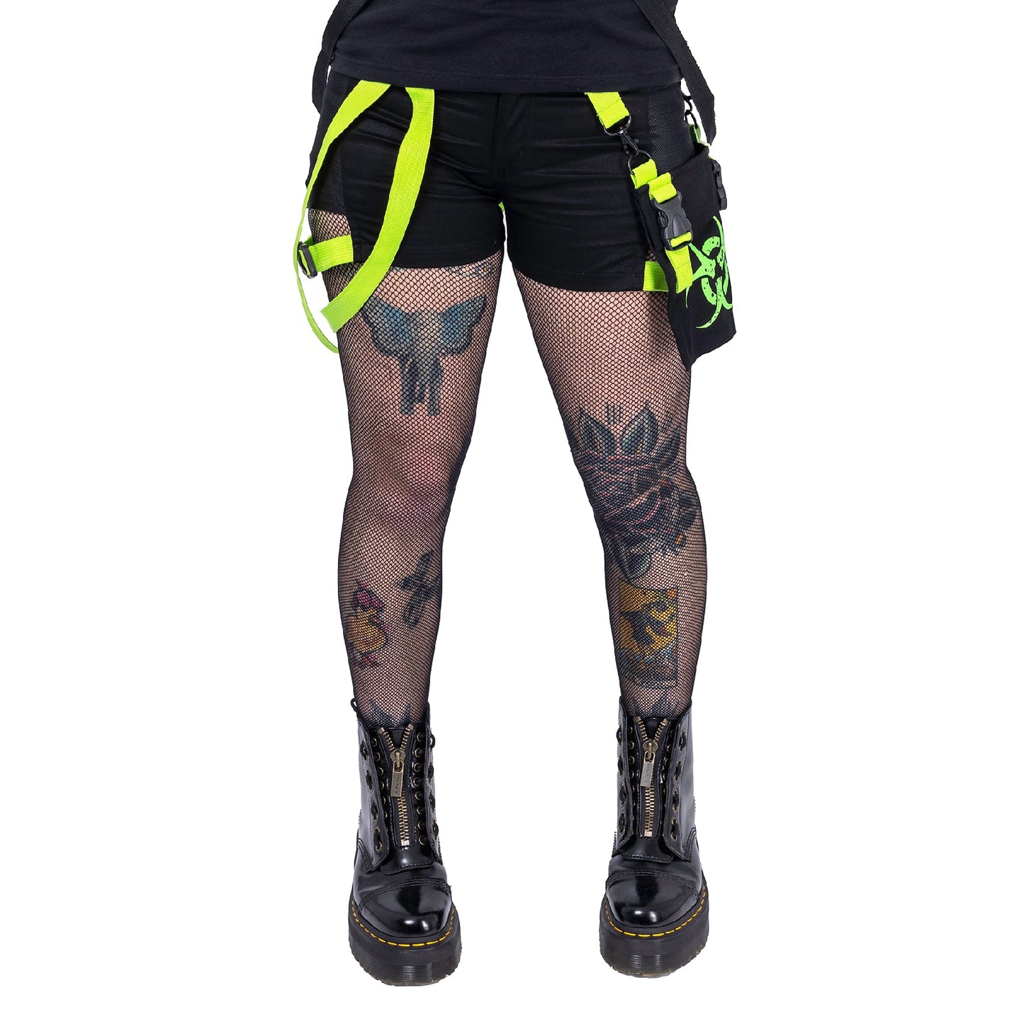 POIZEN HEARTLESS DANGER SHORTS - BLACK GREEN