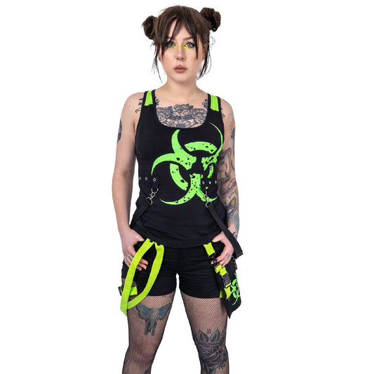 POIZEN HEARTLESS DANGER SHORTS - BLACK GREEN