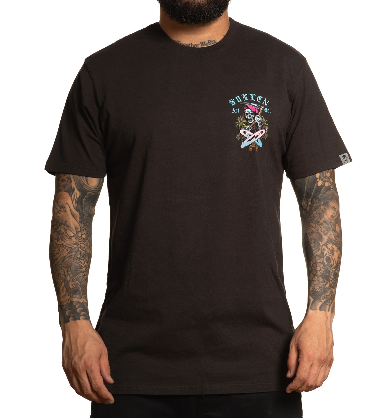 SULLEN CLOTHING SURF OR DIE REAPER VINTAGE BLACK PREMIUM T-SHIRT