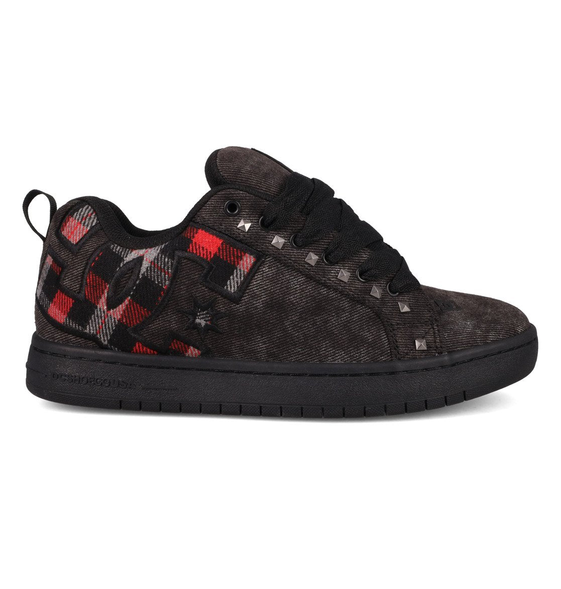 DC SHOES COURT GRAFFIK BLACK RED TRAINERS