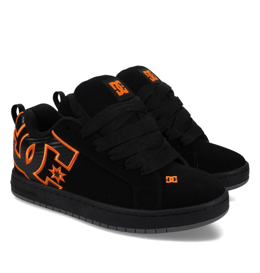 DC SHOES COURT GRAFFIK BLACK ORANGE TRAINERS