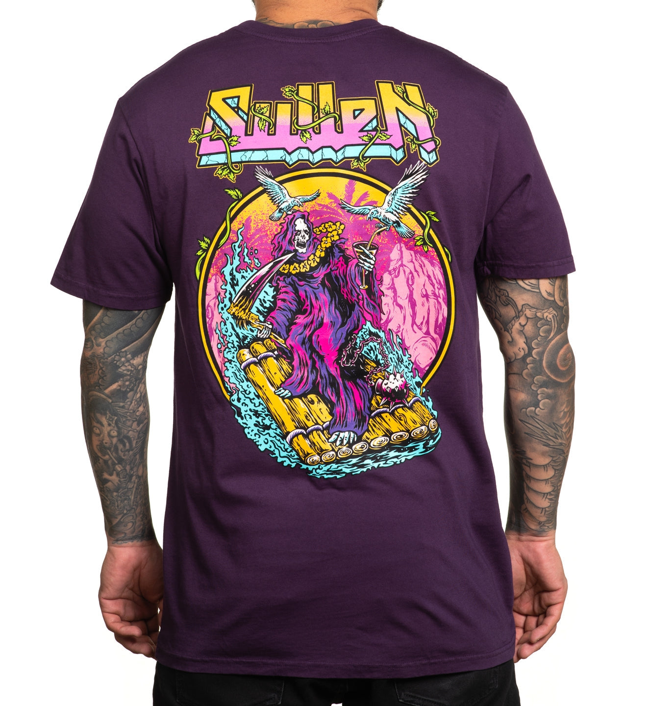 SULLEN CLOTHING REAPER RAFTING GOTHIC GRAPE PREMIUM T-SHIRT