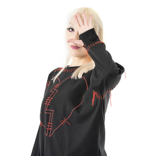 POIZEN HEARTLESS HANALEI JUMPER BLACK RED