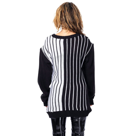 POIZEN HEARTLESS IN THE MOOD JUMPER BLACK WHITE
