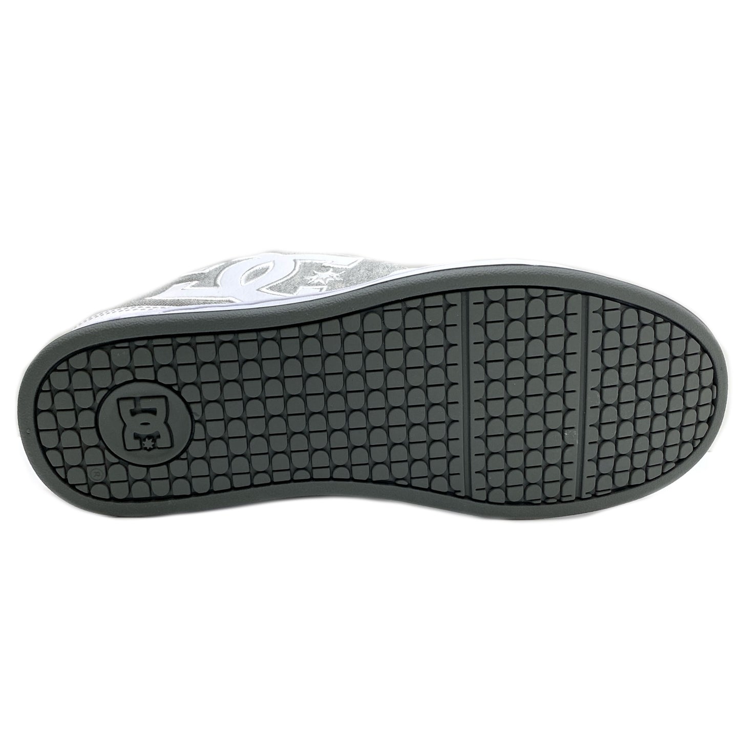 DC SHOES NET WHITE WHITE LIGHT GREY TRAINERS (UK 12)