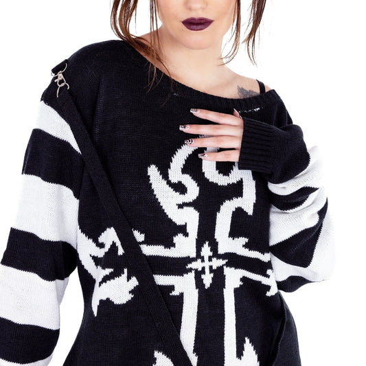 POIZEN HEARTLESS LILITH JUMPER BLACK WHITE