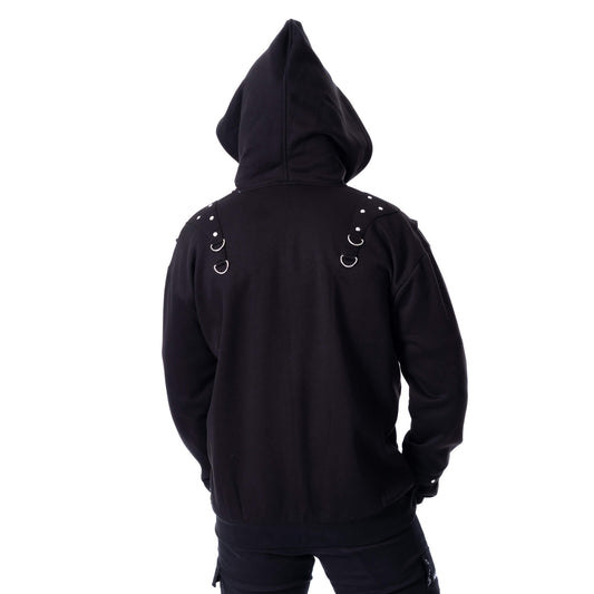 CHEMICAL RUIN BLACK HOODED TOP MEN