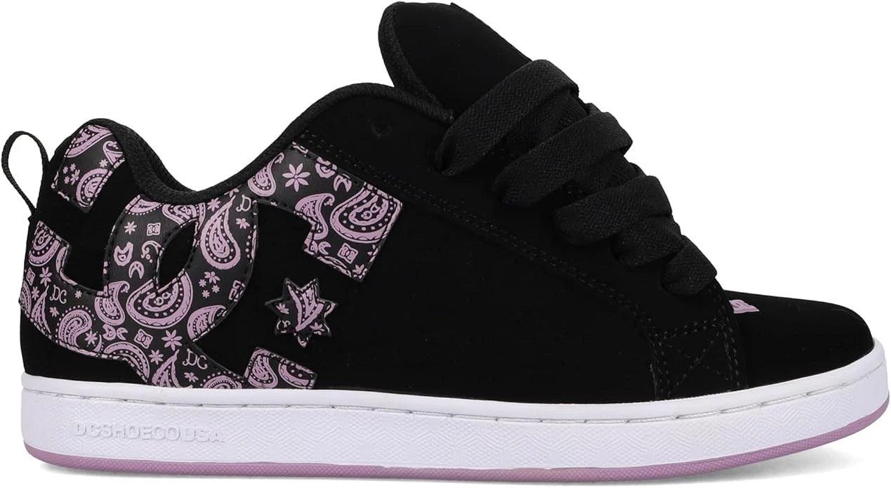 DC SHOES COURT GRAFFIK BLACK LAVENDER GUM WOMEN'S TRAINERS