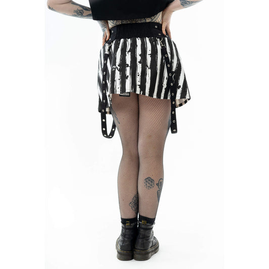 POIZEN CHEMICAL SHOWTIME SKIRT BLACK WHITE
