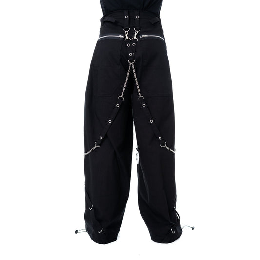 POIZEN UNDEAD BLACK WHITE TROUSERS PANTS
