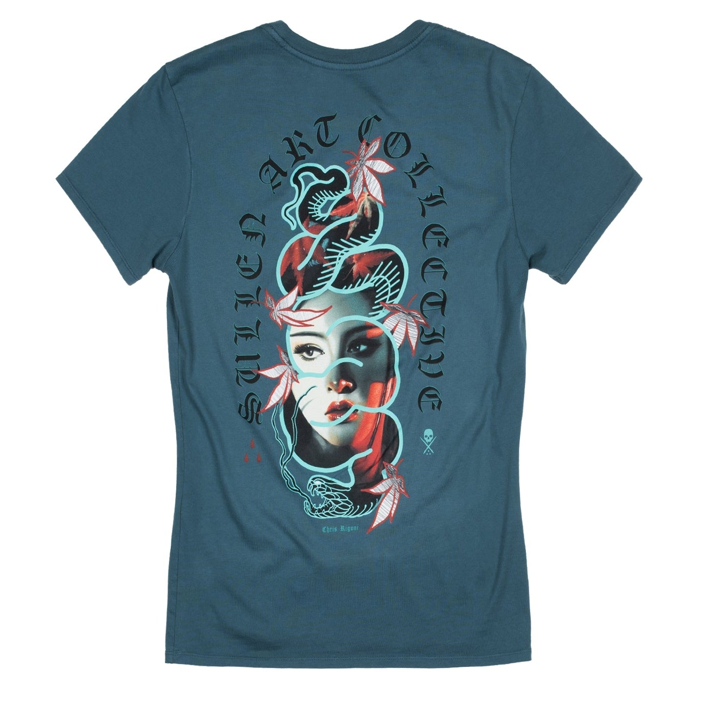 SULLEN CLOTHING GAZE AEGEAN BLUE LADIES SULLEN ANGELS T-SHIRT