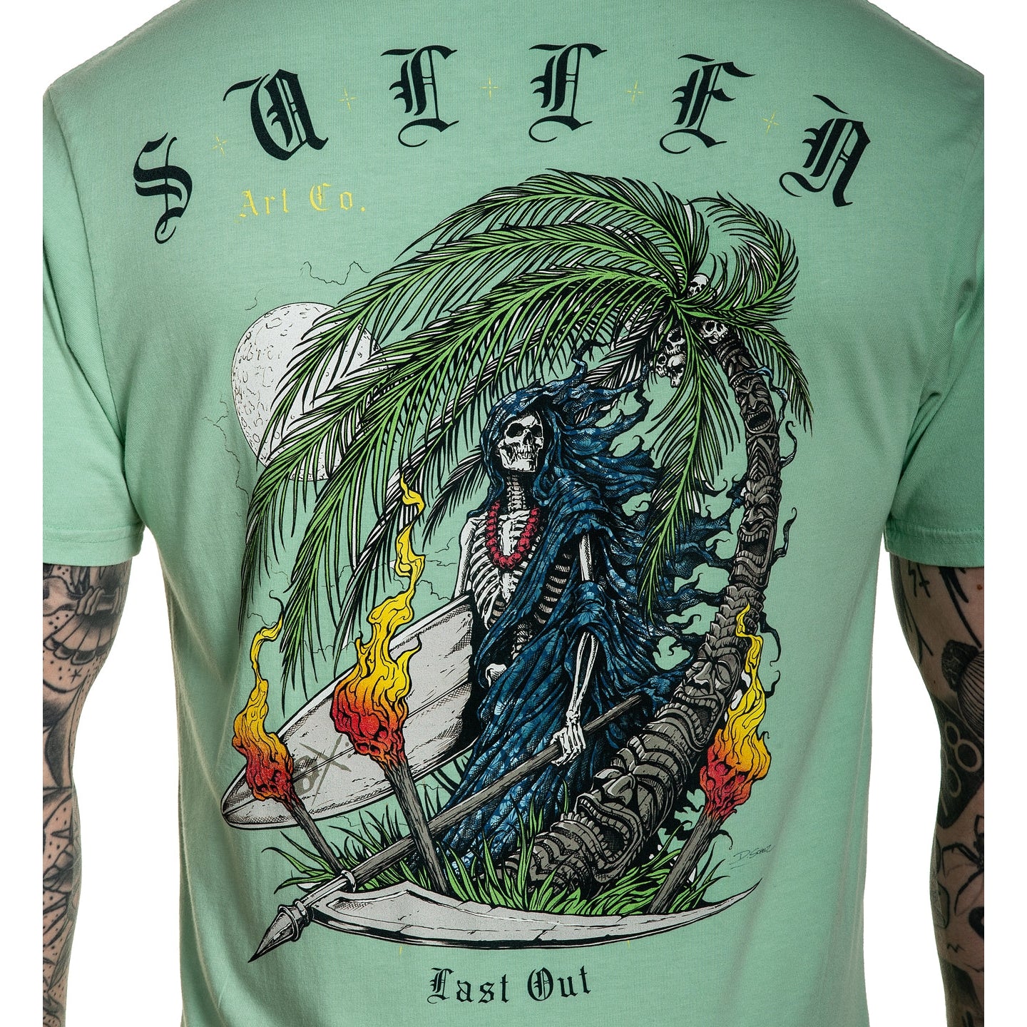 SULLEN CLOTHING LAST OUT NEPTUNE GREEN PREMIUM T-SHIRT (L)