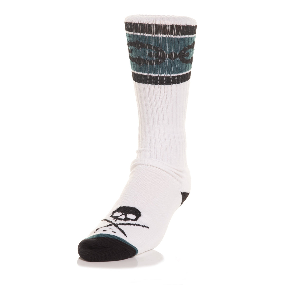 SULLEN CLOTHING CHAIN KNIT WHITE & TEAL SOCKS