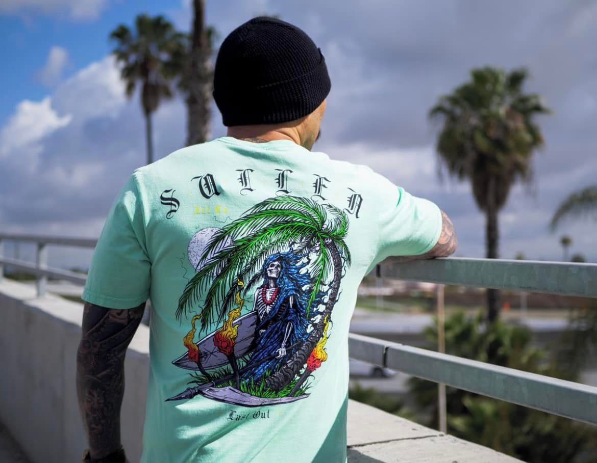 SULLEN CLOTHING LAST OUT NEPTUNE GREEN PREMIUM T-SHIRT (L)
