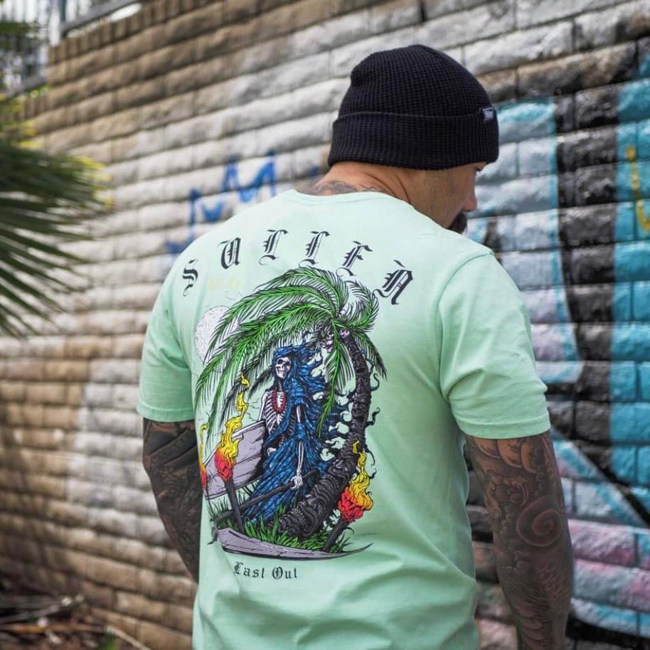 SULLEN CLOTHING LAST OUT NEPTUNE GREEN PREMIUM T-SHIRT (L)