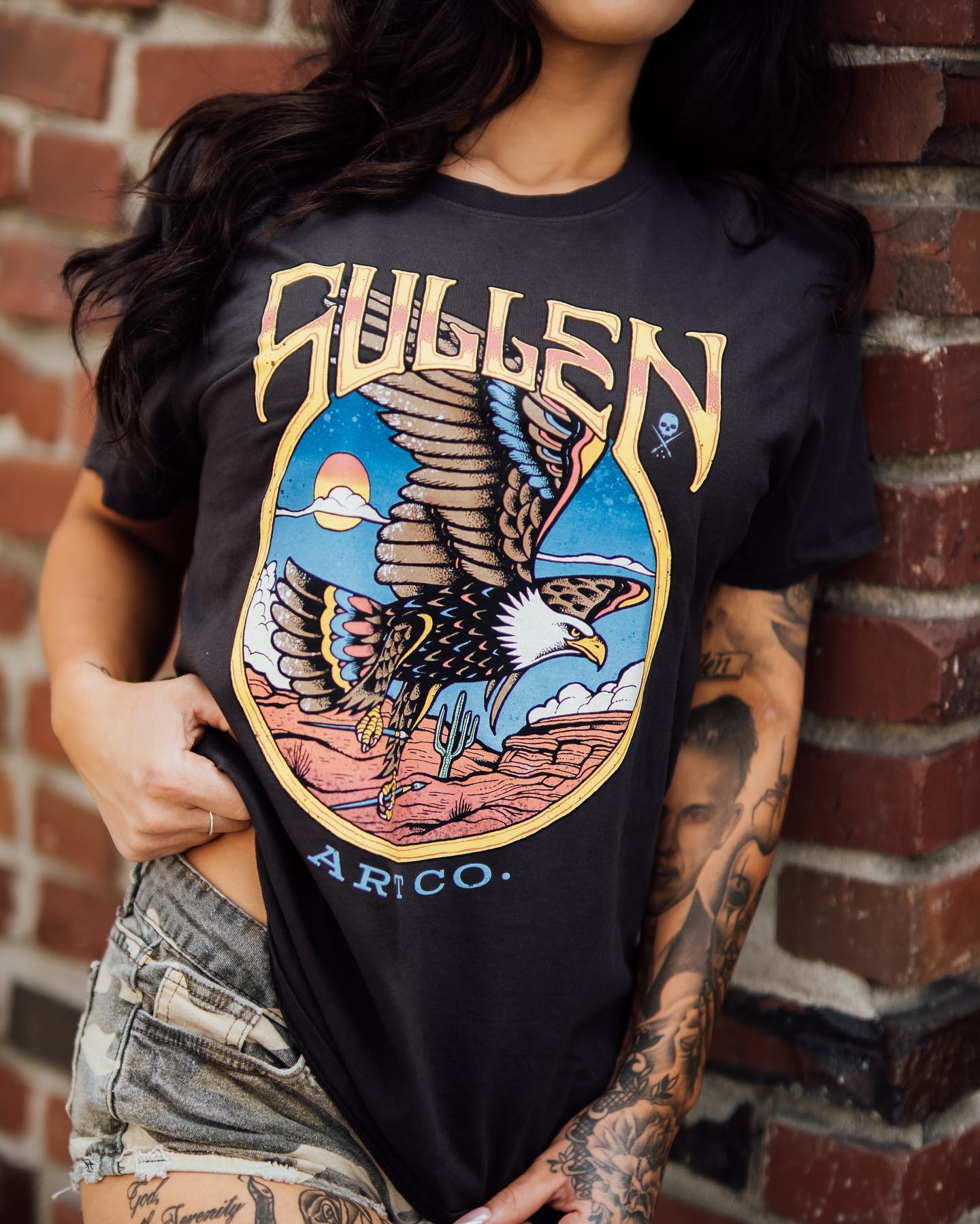SULLEN CLOTHING DESERT EAGLE LADIES SULLEN ANGELS T-SHIRT