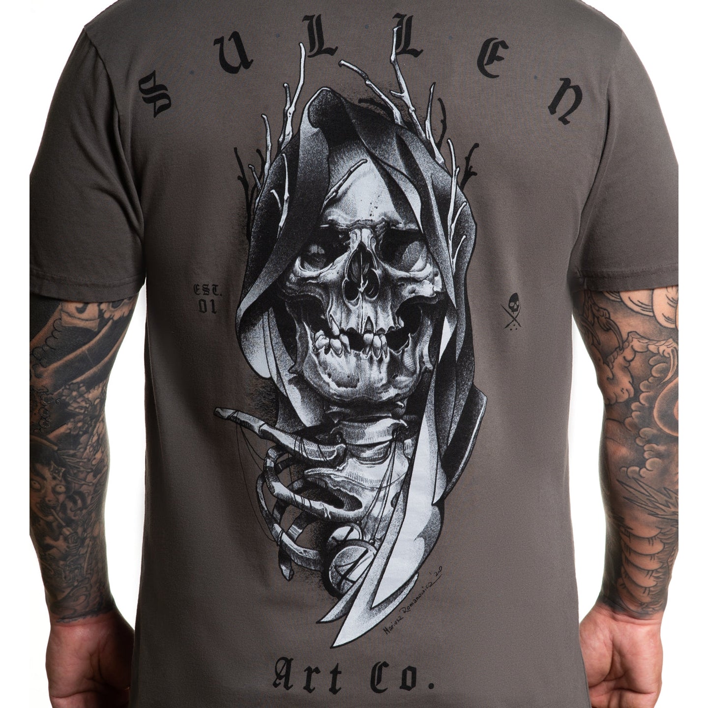 SULLEN CLOTHING INKSPIRACY GREY PREMIUM T-SHIRT (L)