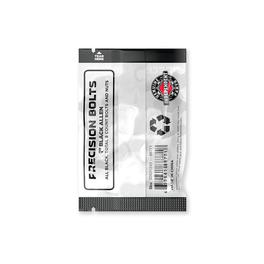 Independent Precision Bolts 1" Allen Hardware Black Pk/8