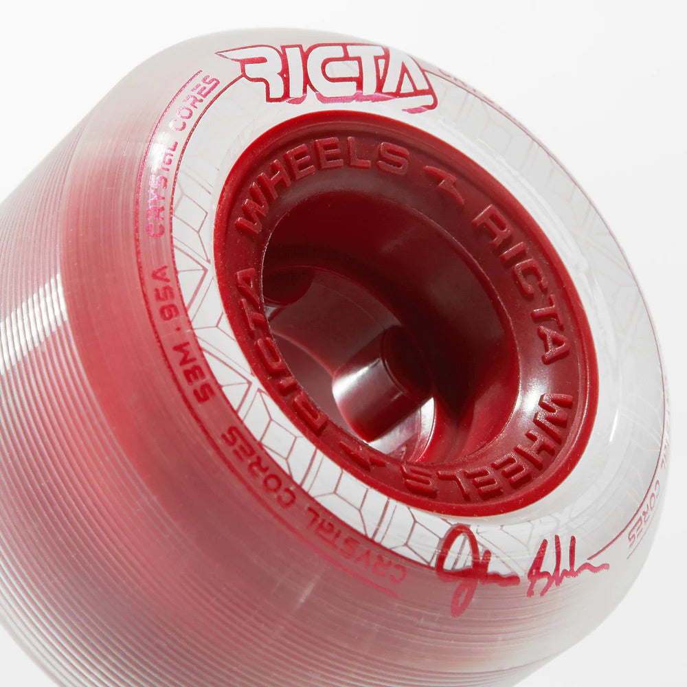 RICTA 53mm Shanahan Crystal Cores Clear Metallic Red 95a Skateboard Wheels