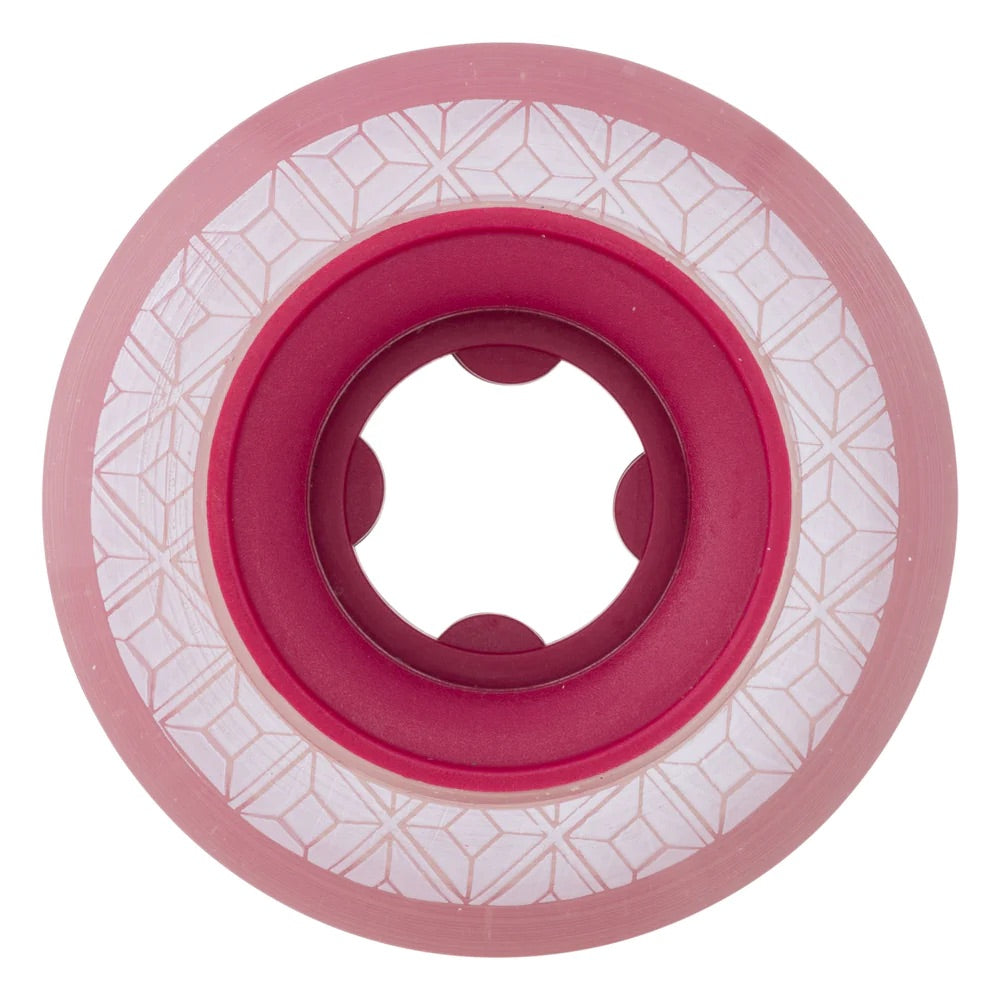 RICTA 53mm Shanahan Crystal Cores Clear Metallic Red 95a Skateboard Wheels