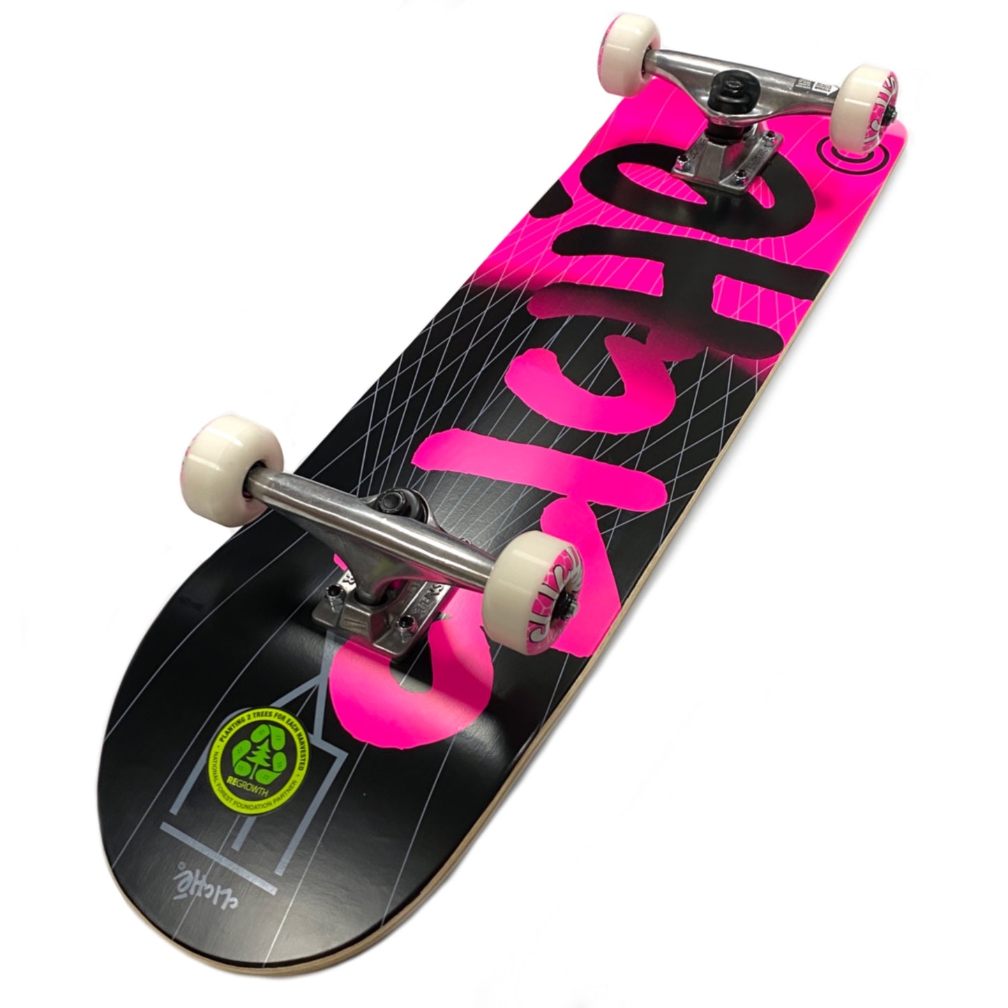 Cliche Lux Handwritten FP Black & Pink Skateboard Complete (8.125")
