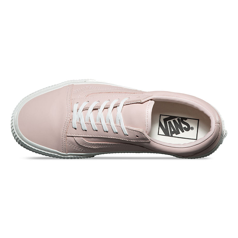 VANS OLD SKOOL EMBOSSED SIDEWALL SEPIA ROSE PINK WHITE LEATHER TRAINERS UK 4 EUR 36.5