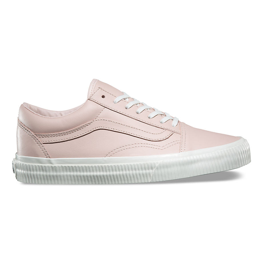 VANS OLD SKOOL EMBOSSED SIDEWALL SEPIA ROSE PINK WHITE LEATHER TRAINERS UK 4 EUR 36.5