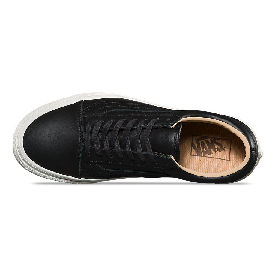 Vans Old Skool (Lux Leather) Black Porcini True White Trainers (UK 4 EUR 36.5)