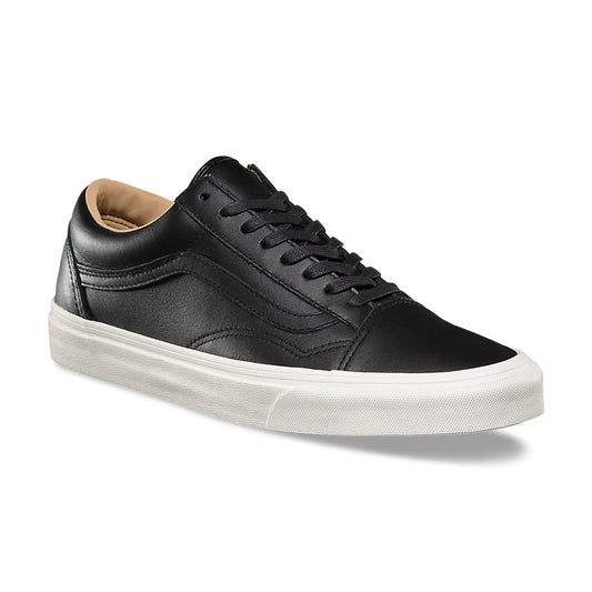 Vans Old Skool (Lux Leather) Black Porcini True White Trainers (UK 4 EUR 36.5)