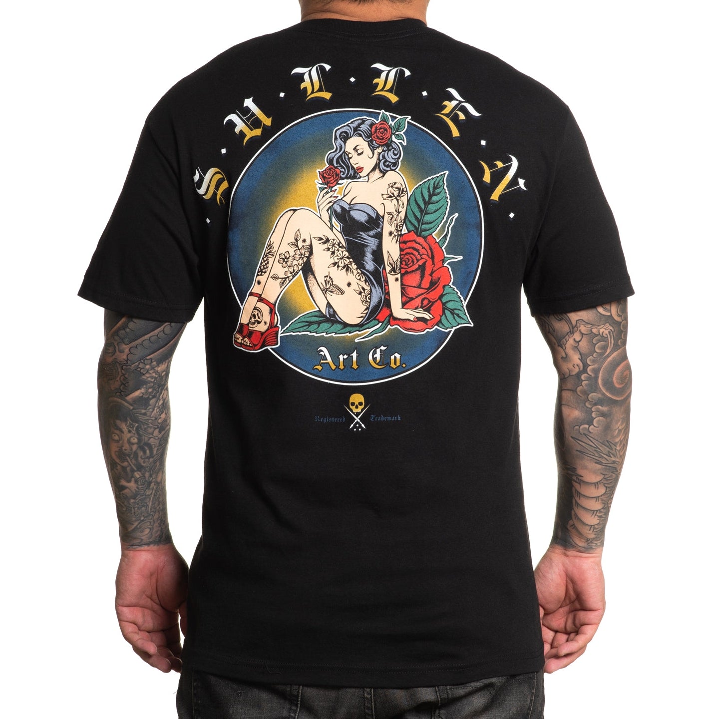 Sullen Clothing One Rose Tattoo Art Standard T-Shirt – Rageclothingstore
