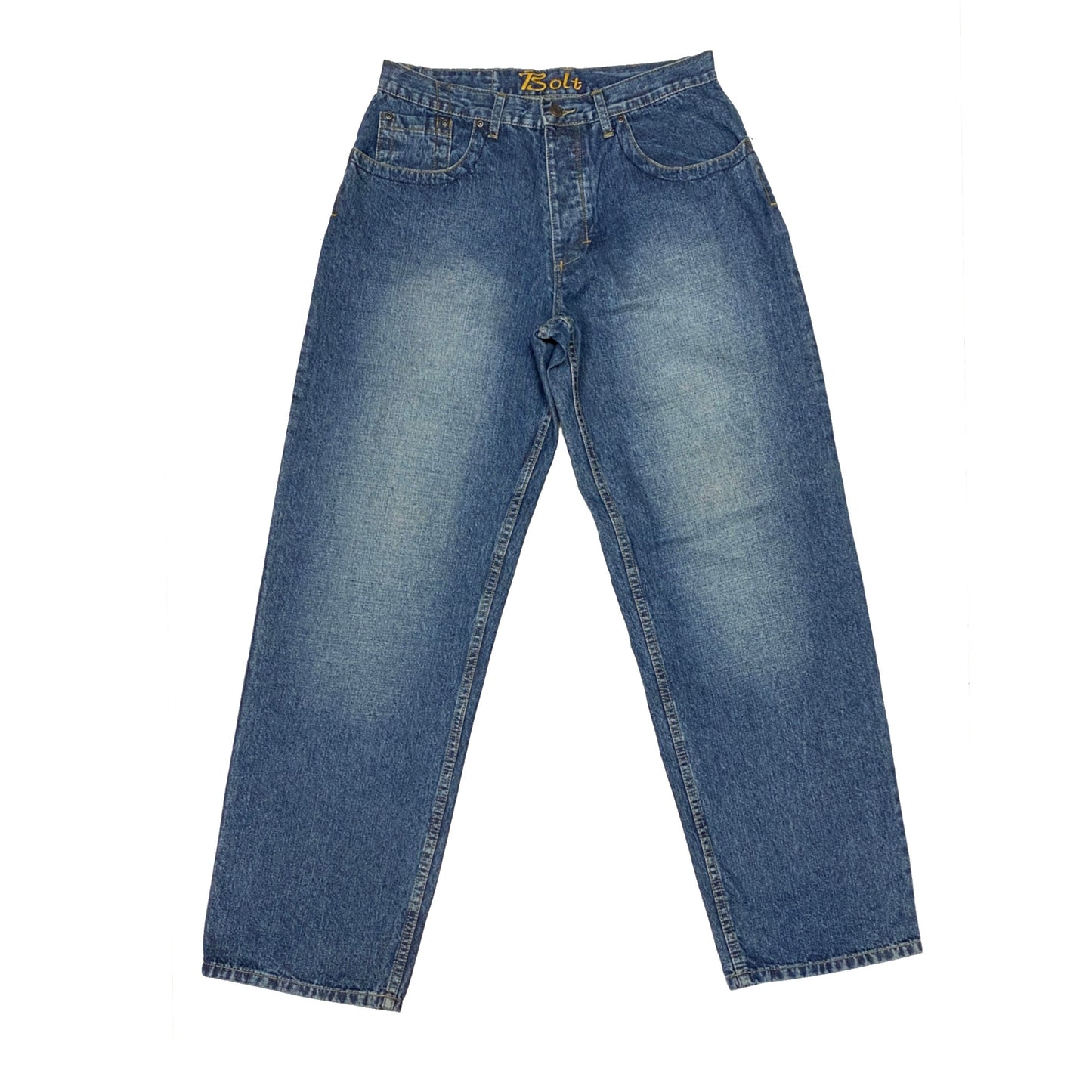 BLEU BOLT JEANS DEADSTOCK 7003 STONEWASH BLASTWASH BAGGY JEANS